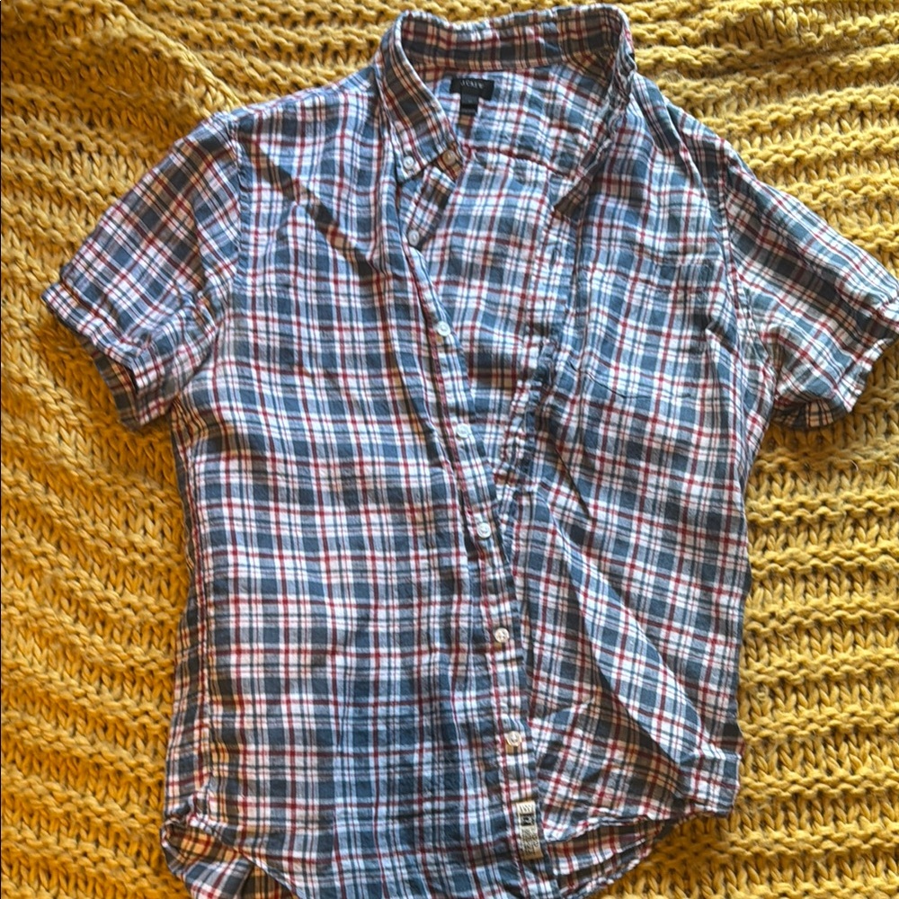 Jcrew Plaid Short Sleeve Button-Up Shirt